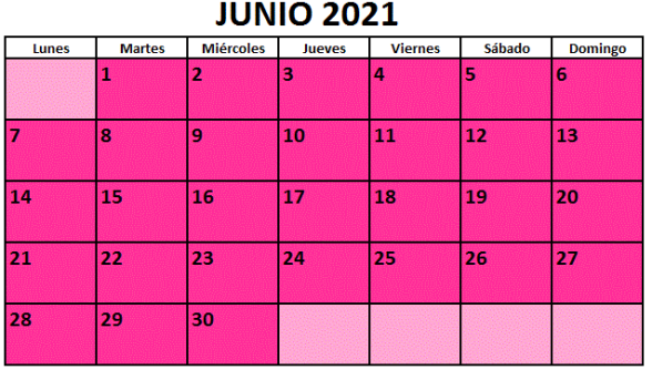 Calendario fiestas Galicia junio 2021