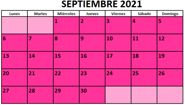 Calendario fiestas Galicia septiembre 2021