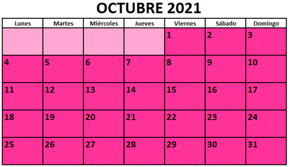 Calendario fiestas Galicia octubre 2021