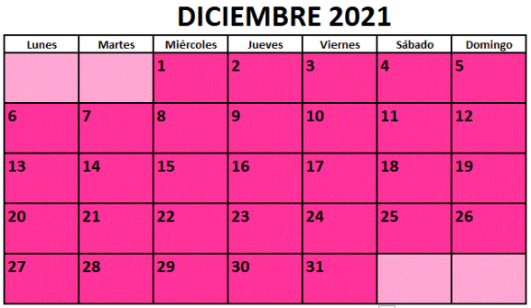 Calendario fiestas Galicia diciembre 2021