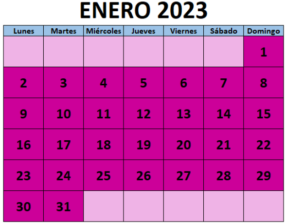 Calendario fiestas Galicia enero 2023