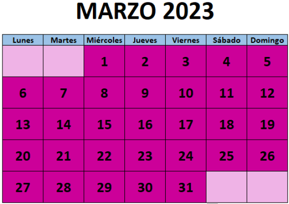 Calendario fiestas Galicia marzo 2023