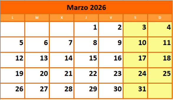 Calendario fiestas Galicia marzo 2026