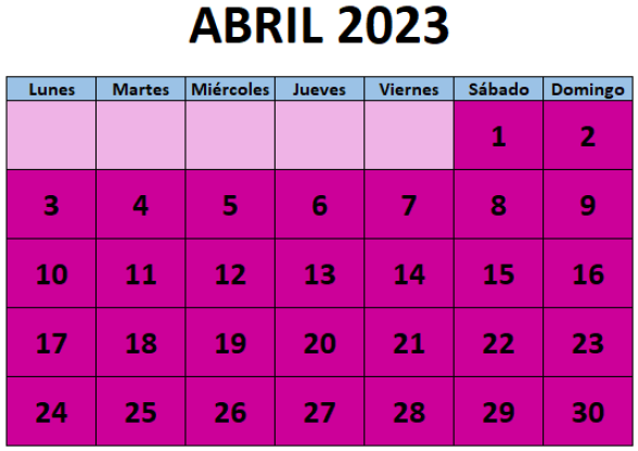 Calendario fiestas Galicia abril 2023