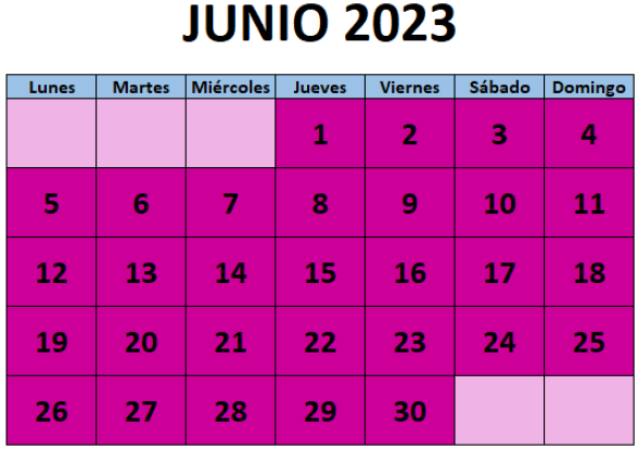 Calendario fiestas Galicia junio 2023