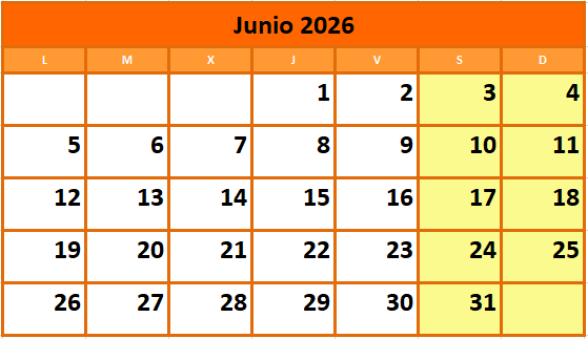 Calendario fiestas Galicia junio 2026