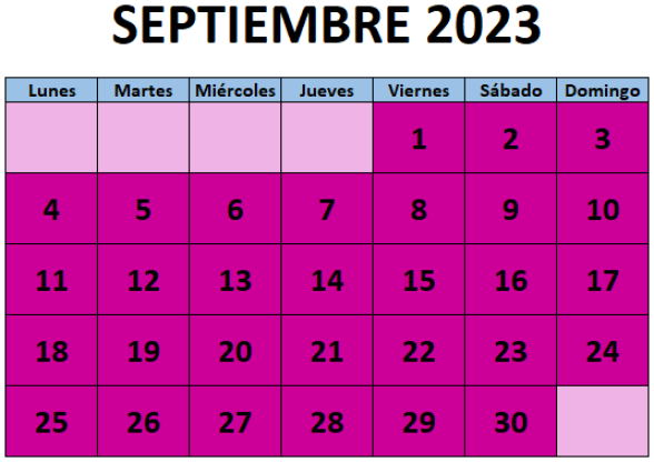 Calendario fiestas Galicia septiembre 2023