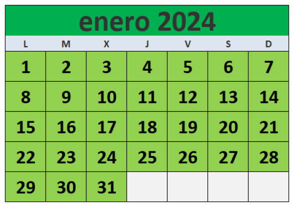 Calendario de enero para las fiestas de Galicia 2024