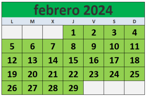 Calendario de febrero para las fiestas de Galicia 2024