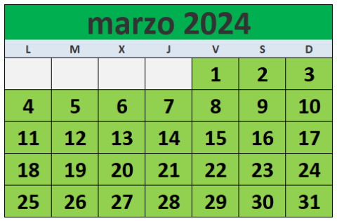 Calendario de marzo para las fiestas de Galicia 2024