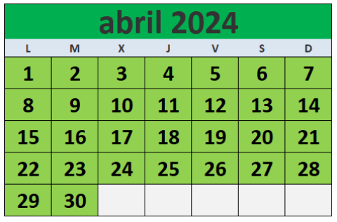Calendario de abril para las fiestas de Galicia 2024