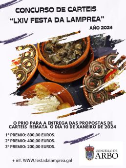 Cartel del Concurso de carteles para la Fiesta de la Lamprea 2024 en Arbo