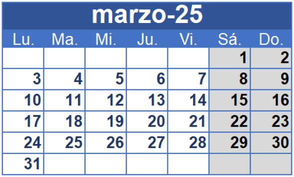 Calendario de marzo para las fiestas de Galicia 2025