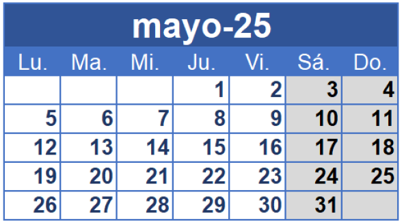 Calendario de mayo para las fiestas de Galicia 2025