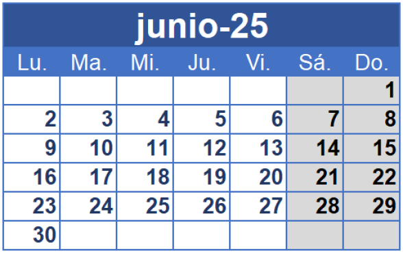 Calendario de junio para las fiestas de Galicia 2025