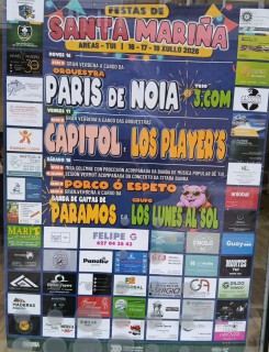 Cartel de las fiestas de Santa Mariña 2026 en Areas.
