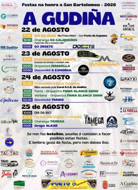 Cartel de las fiestas de San Bartolomeu en A Gudiña.