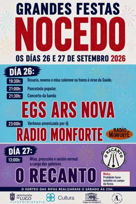 Cartel fiestas de Nocedo en Quiroga.